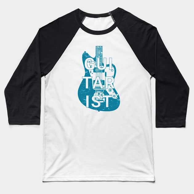 Guitarist Electric Guitar Body Teal Color Baseball T-Shirt by nightsworthy